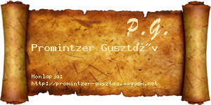 Promintzer Gusztáv névjegykártya