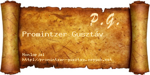 Promintzer Gusztáv névjegykártya
