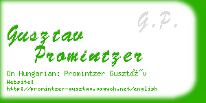 gusztav promintzer business card
